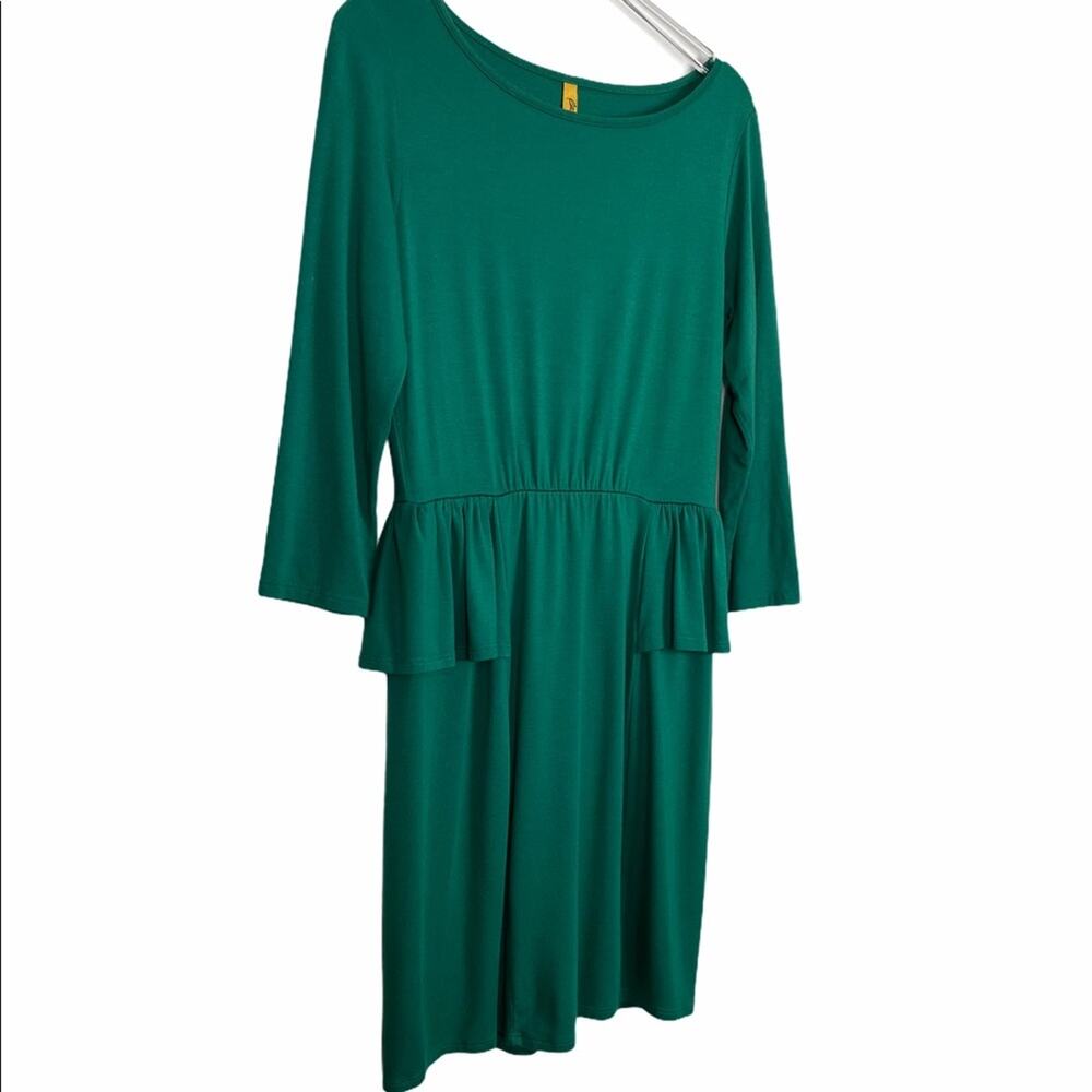 RACHEL PALLY Modal Peplum Midi Dress Green Women's Small - Picture 2 of 9